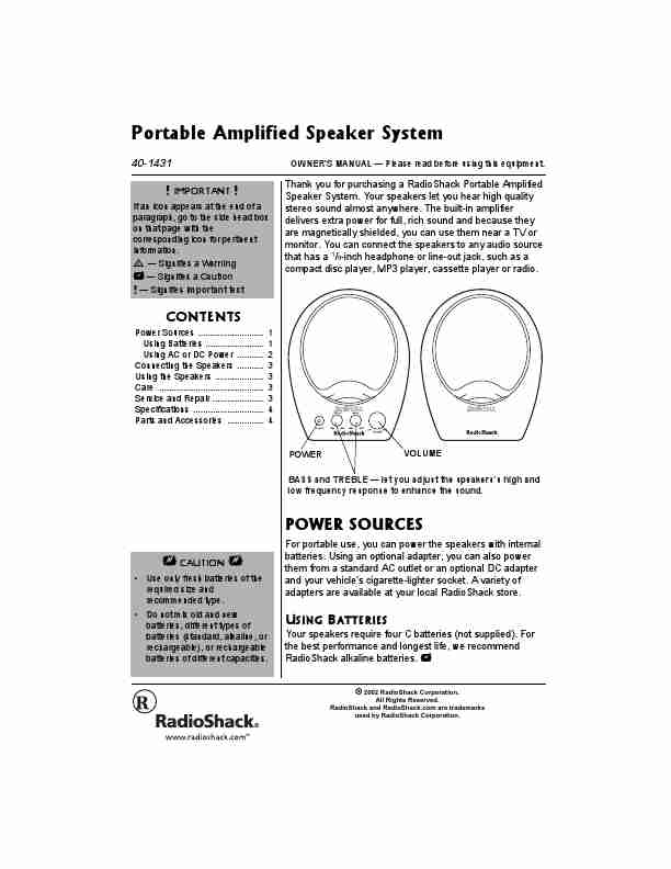 Radio Shack Portable Speaker 40-1431-page_pdf
